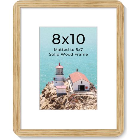 Cadre photo en chêne 20x25 cm avec verre acrylique et bords arrondis (1/5)