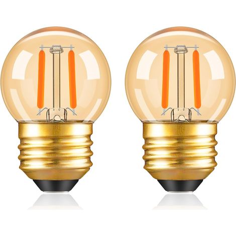 Deux ampoules LED E26 3W 2200K G40 blanc chaud (1/5)
