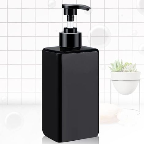 450ml Distributeur de Savon Noir Distributeur Savon Distributeur De Savon Noir Rechargeable Facile Presser Distributeur Savon Pompe Bouteille Distributeur de Savon Liquide pour Cuisine,