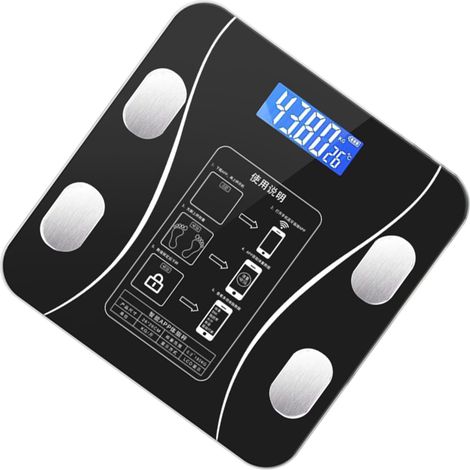 Balance électronique intelligente avec écran LCD, pèse-personne impédancemètre, verre trempé, rechargeable, pour la maison (1/5)