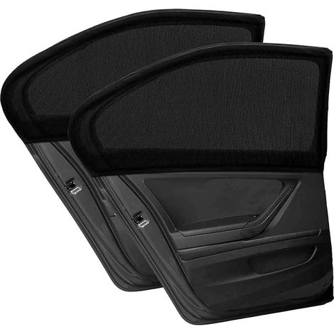 Dos parasoles, cada uno con ventana lateral y trasera transpirable, compatibles con la mayoría de los vehículos. (1/5)