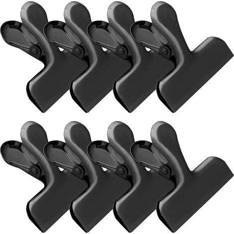 8 Pack Stainless Steel Black Chip Clips 3" Bag Clips Food Clip Kitchen Clips for Snack,Large Clips for Food Packages,Food Clips Snack Clips,Home&Office Clips Paper Clips Metal Chip Clips (1/5)