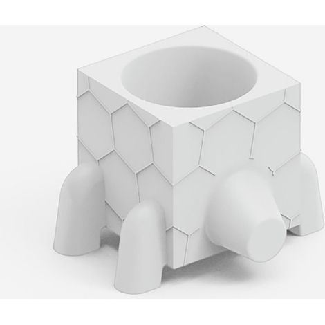 Vaso fondo da giardino design a forma di tartaruga in polietilene Ruga - Bianco
