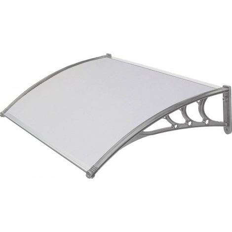 Pensilina tettoia, abs grigio, policarbonato compatto satinato opaco 130x100cm da esterno Fredi