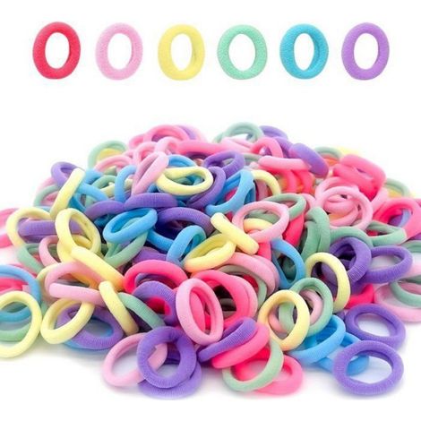 Élastiques à cheveux en coton antidérapants, respectueux des cheveux, élasticité durable - Couleurs macaron (1/4)