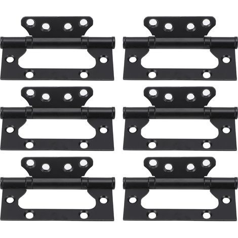 Türscharnier aus Zinklegierung, 3 Sets Soft-Close-Flachscharniere, Fenster- und Möbelbeschläge, schwarze Beschläge (1/5)