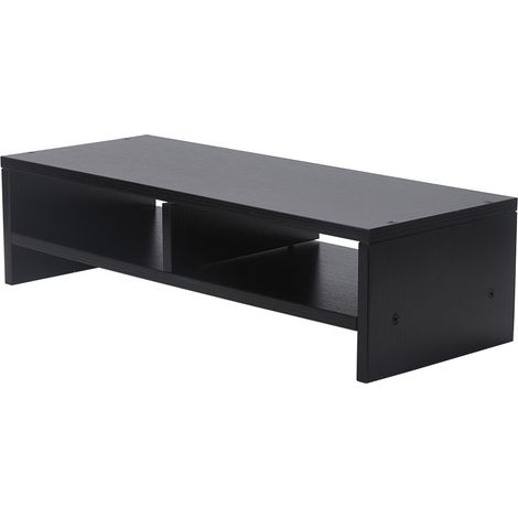 Black Monitor Stand Riser with Shelf (1/4)
