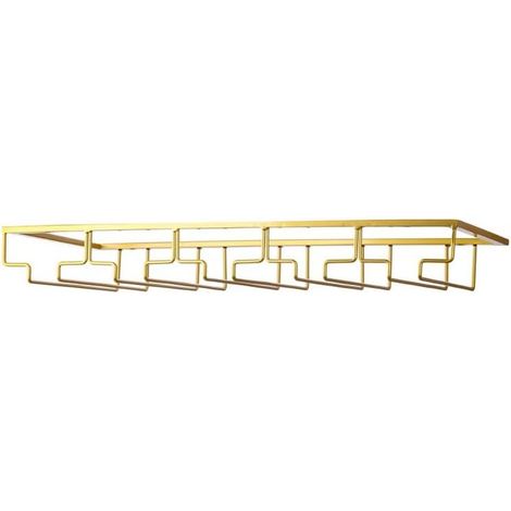 Estante para copas de vino - Soporte para copas de vino debajo del gabinete, 1 paquete, organizador de metal para bar y cocina, 5 niveles, dorado (1/5)