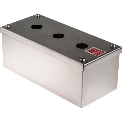 Boîtier de bouton-poussoir, 3 découpes en Acier Inoxydable, diamètre: 22mm ( Prix pour 1 ) (1/3)