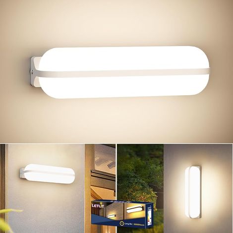 LED Applique Murale Intérieure Blanc - 1 Pack, 20W 2000LM Applique Murale Exterieur, 4000K Up-and-Down Éclairage Lampe, IP65 Luminaires Intérieur pour Escaliers Couloir Jardin Garage WC (1/5)