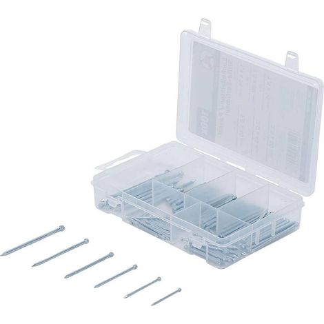 Assortiment d Aiguilles de Plinthe et Panneau 100 pcs - Acier, 8,2 x 2,6 x 13,8 cm - Fixation Précise et Polyval - D-Work