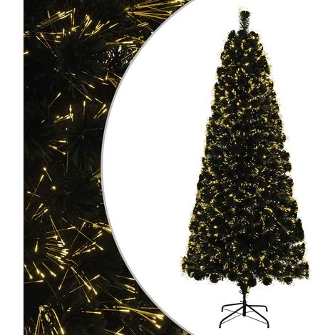 Fiber Optic Christmas Tree 180 cm 24 LEDs Warm White PVC Green vidaXL (1/5)