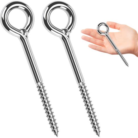 Piton à Visser Piton a Oeil Inox M10x120mm œillet à Vis Galvanisées 2pcs (1/5)