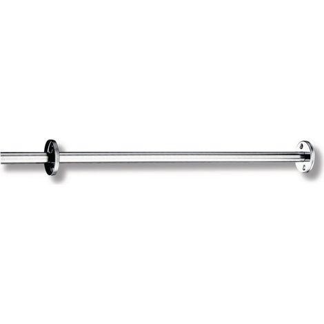 Barre de rideau droite Ddelabie, finition polie brillante, D16, longueur 1000 mm, ajustable (1/2)