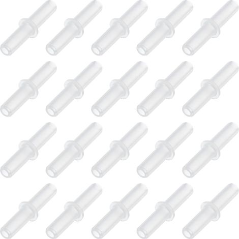 20Pcs Aquarium Air Valve Connector, Plastic Inline Tubing Non-return Valves for 4mm ID Airline Tubing Fish Tank Pond Air Line, White