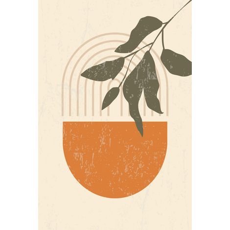 Papier peint panoramique - Feuille Boho - 130 cm x 195 cm (1/2)