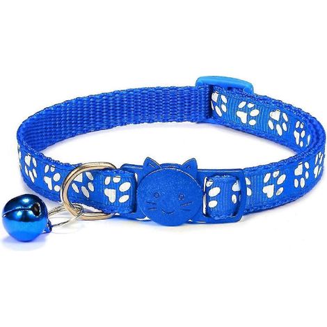 x Katzenhalsband mit Glöckchen, verstellbar-Blue pink