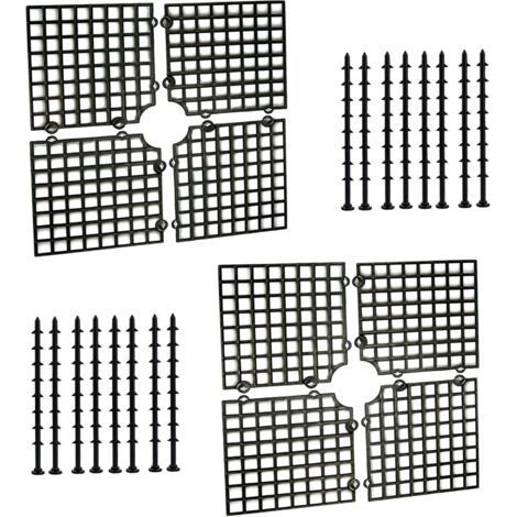 30x30cm, 2 Pièces Grille Protection Pot Fleurs Cache Découpables Protecteur Aavec Piquets pour L'Intérieur et L'Extérieur Protéger Les Enfants Animaux Domestiques, Noir (1/5)