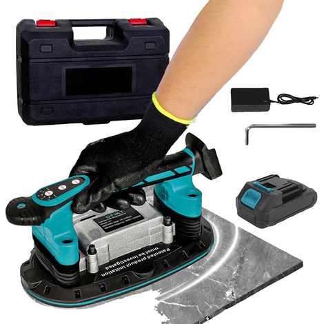 Máquina colocadora de azulejos, vibración de 24000 RPM, fuerza de sujeción de 400 kg, 1 batería. (1/2)