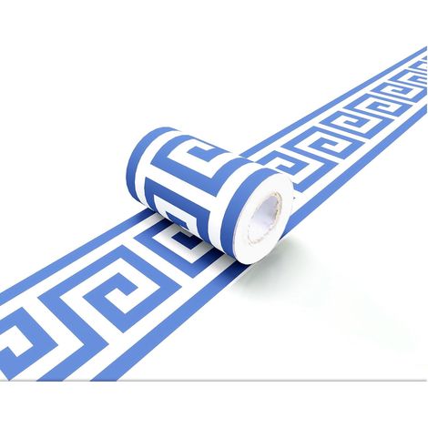 Frise Murale Autocollante Bleue - 1 Rouleau - PVC - Décoration Intérieure Réutilisable - Salon Chambre Cuisine - 10cm x 10m (1/5)