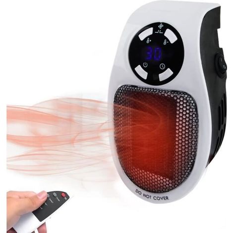 MTEVOTX Petit chauffage - Chauffage Enfichable 500 W - Portable Chauffage éLectrique, pour Bureau IntéRieur,White1pcs,500W (1/4)