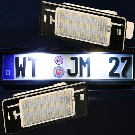 KIT LUCI TARGA A LED 2 PEZZI COMPATIBILE CON Opel Vectra C Caravan / anno 2003-2008 / VETRO TRASPARENTE/ LED 6000K EFFETTO XENON / CAN-BUS, PLUG AND PLAY (1/5)