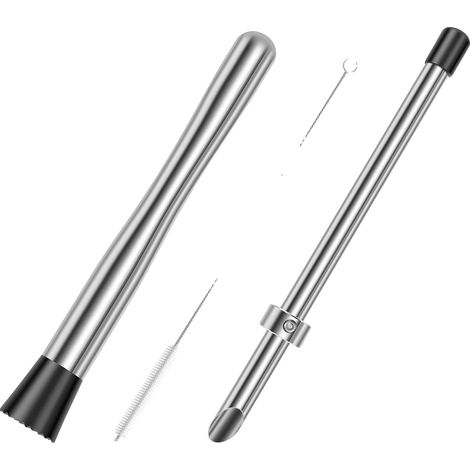 Perforatore per cannucce, in acciaio inox, miscelatore ergonomico, 3 pezzi (1/2)