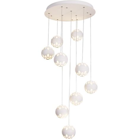 Lámpara Colgante LED 9 Bolas Blancas 9x7w 2700k