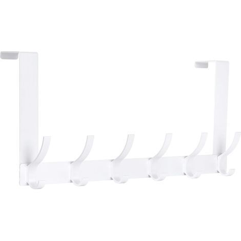 Appendiabiti da porta con 12 ganci, appendiabiti da porta, ganci da porta per bagno e cucina (bianco) (1/5)