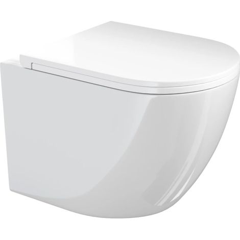 VILSTEIN Hänge WC Spülrandlos Tornadospüler Toilette inkl. Sitz mit Softclose Quickrelease