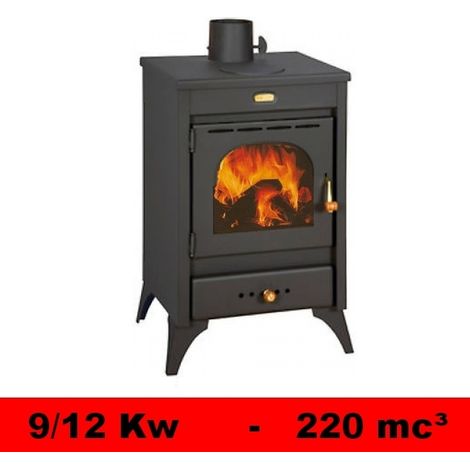 Stufa a legna/Termocamino con piastra cottura in ghisa 9/12 Kw - Mod. Kyr