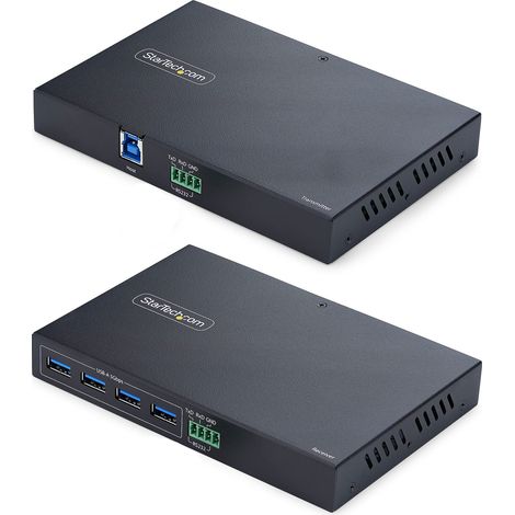 StarTech.com Extender USB 3.0 a 4 Porte su Ethernet fino a 100 m tramite Cavo RJ45 Cat6a/Cat7/Cat8, Estensione per Dispositivi