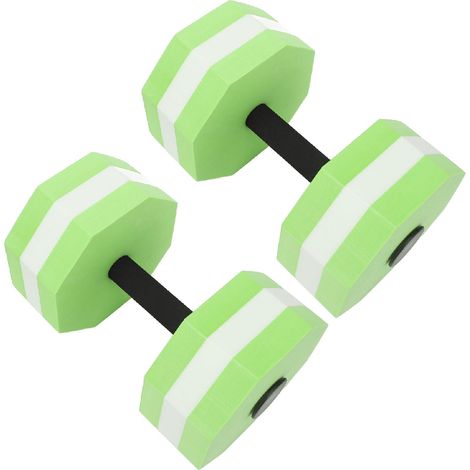 2-teiliges Set aus hochdichtem EVA-Schaumstoff-Hanteln für Damen und Herren, geeignet für Aquafitness im Hallenbad, Rehabilitation, Diamantform, Grün und Weiß (1/5)