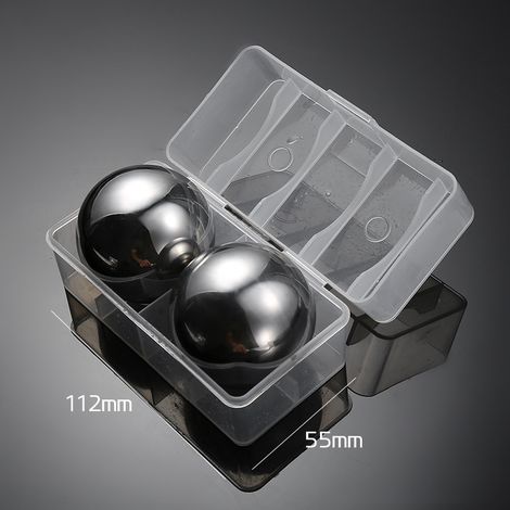 2 cucharas para helado reutilizables de acero inoxidable 304 de 55 mm con caja de almacenamiento (plateadas) (1/5)