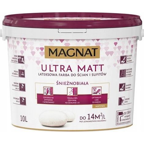 Magnat Ultra Matt 10L weiße Latexfarbe für Wände und Decken