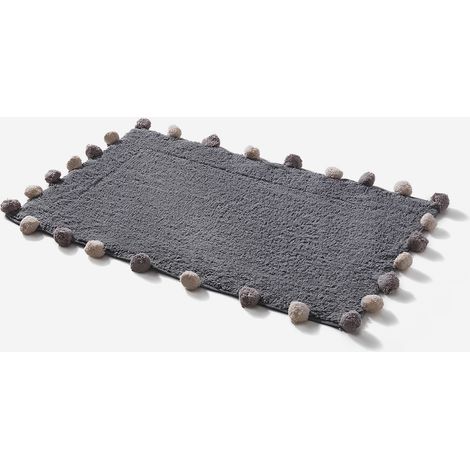 Tappeto bagno in cotone antiscivolo 50x80 cm Elun - Grigio Scuro (1/3)