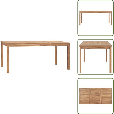 Tavolo in legno massello - vidaXL Tavolo da Pranzo da Giardino 180x90x77 cm in Massello di Teak - Tavolo da pranzo naturale