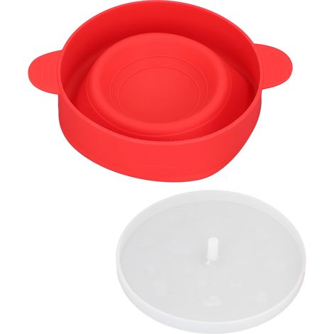 Grand appareil à popcorn pour micro-ondes avec couvercle et poignée, sans BPA, pliable, utilisable de 40 °C à +230 °C, bol à popcorn en silicone de qualité alimentaire (rouge) (1/5)