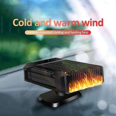 Chauffage Voiture - 12 V - Désembuage Dégivrage - Ventilateur Chauffant Portable - Pour Voiture Camping Voyage - 1 Pièce