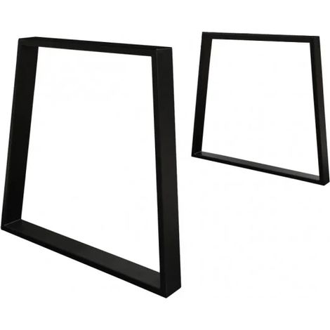 2 pieds de table de repas métal noir design luge H.65 cm - 02 (1/5)