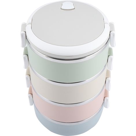 Lunchbox aus Edelstahl, 4-stöckiger tragbarer Bento-Speisebehälter 2800ml, mehrstöckige Speiseschale für Erwachsene. (1/5)