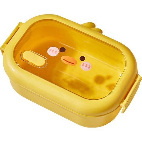 Boîte à lunch Soavoa 2 compartiments en acier inoxydable étanche isotherme pour travail école pique-nique camping (1/4)