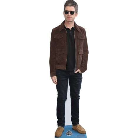 Figurine en carton Noel Gallagher veste marron et lunettes noires - Haut 90 cm (1/5)