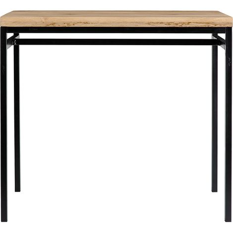 Table haute industrielle en bois manguier massif et métal noir L115 cm YPSTER (1/5)