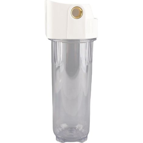 Cartouche filtrante pour eau, embout en laiton, bouteille filtrante transparente antidérapante pour préfiltration grossière, boîtier de filtre à eau de 25 cm (1/5)
