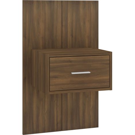 Wall-mounted Bedside Cabinet Brown Oak vidaXL
