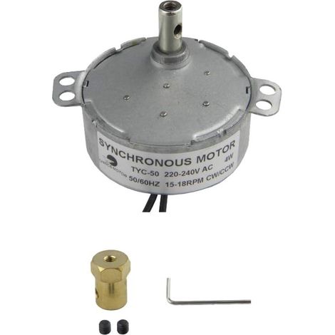 Moteur synchrone TYC-50 220V 15-18RPM avec connecteur d'accouplement flexible de 7 mm Moteur électrique Boîte de vitesses pour four à micro-ondes (1/5)