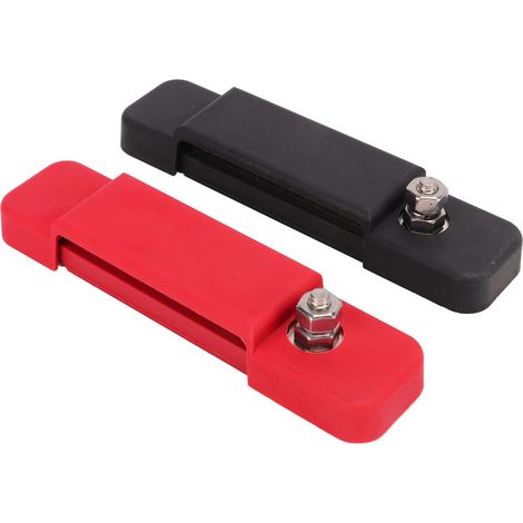 Barre de distribution électrique à 12 bornes avec couvercle de protection, 48 V CC 180 A, adaptée aux automobiles, camping-cars, navires et yachts. (1/5)
