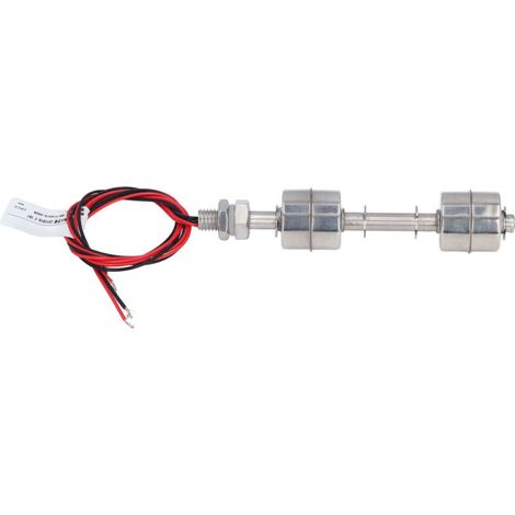 Interrupteur à flotteur à double boule, contrôleur de niveau d'eau en acier inoxydable de 120mm avec fil de 400mm 0 à 220V. (1/5)