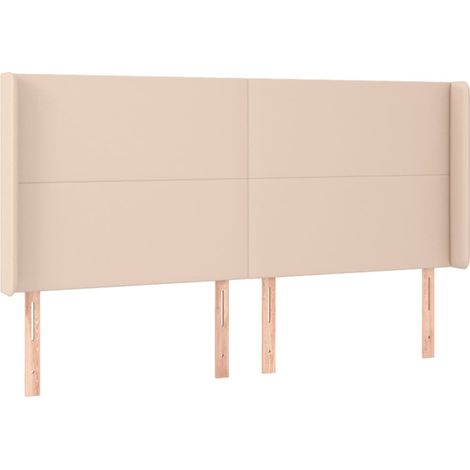 Testiera Testata del letto ad Orecchio Cappuccino 203x16x118/128 cm in Similpelle (1/4)